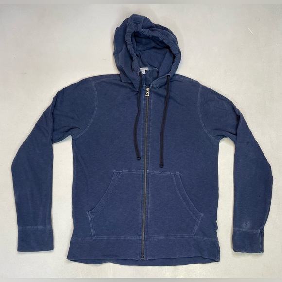 James Perse Full Zip French Terry Hoodie Men Size 1 Small Blue MXA2130 - Picture 1 of 7
